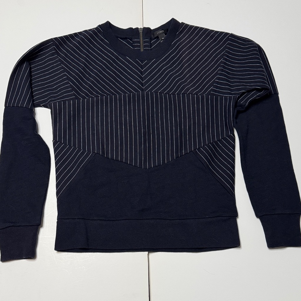 J. Crew Navy and White Striped Sweatshirt